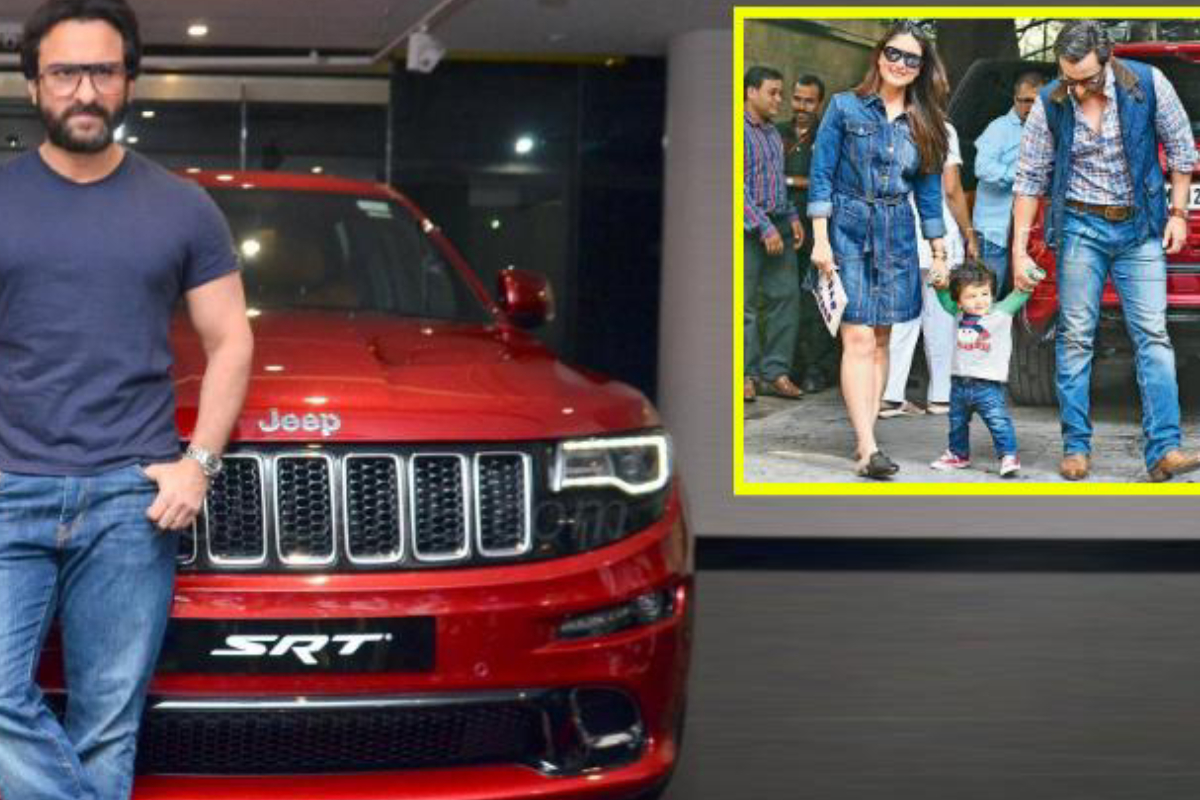 Image Featuring The Bollywood Actor Saif Ali Khan With His Royal Jeep Grand Cherokee SRT.